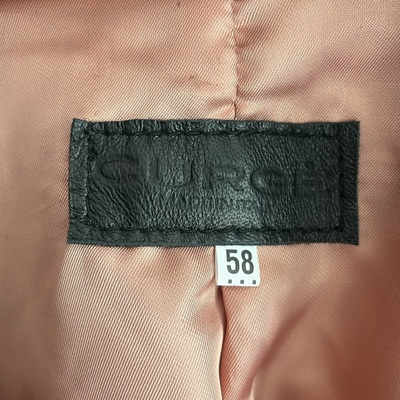 Italian Brown Leather Zip Up Jacket Made‎ by  CURGÈ Woman size 2XL EU 58 NWT W5 - Picture 2 of 8